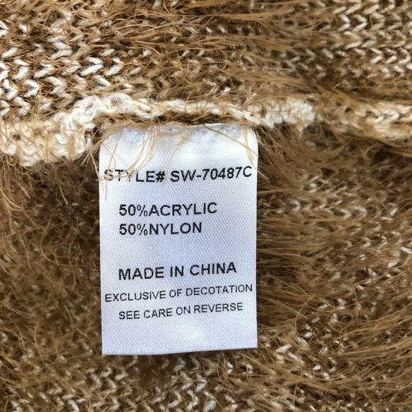 UNIQ Mocha Leopard Print Long Fluffy Textured Cardigan Size: S/M - Picture 14 of 16